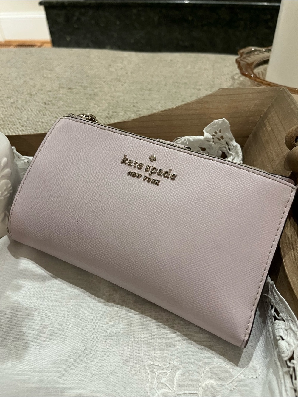 kate spade Pale Pink Saffian Wallet - Picture 2 of 10